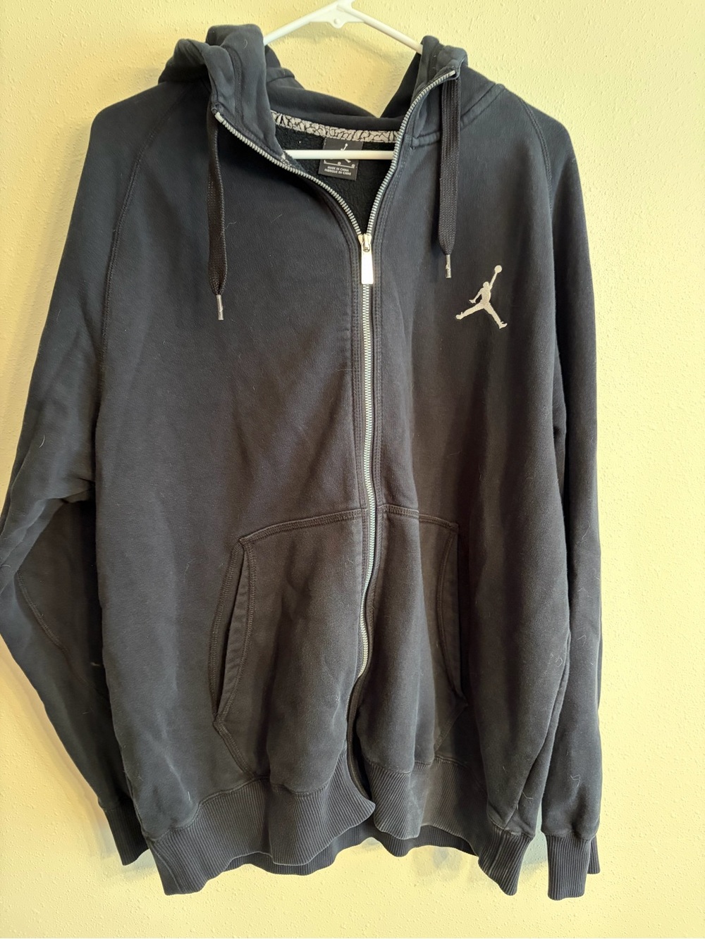 Nike Jordan Black Full-Zip Hoodie with White Jumpman